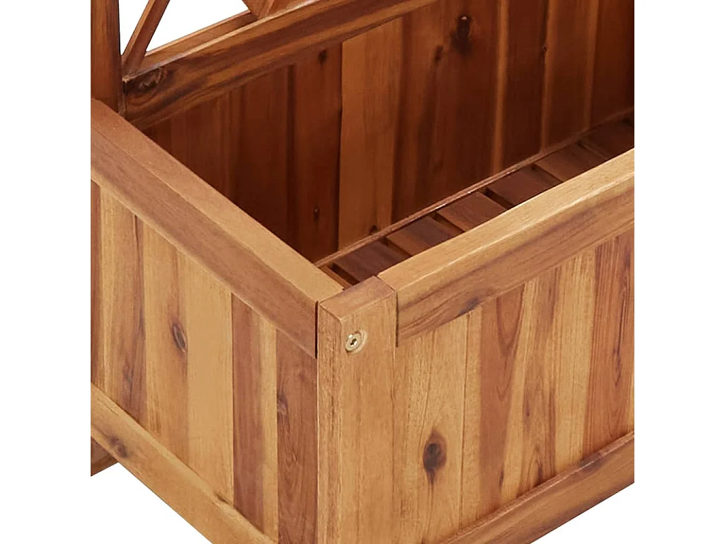 Fioriera aiuola rialzata piante fiori giardino 100 cm con traliccio in legno massello di acacia 02_0001167