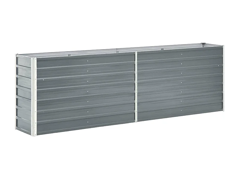 Macetero elevado plantas flores jardín jardín acero galvanizado 240 x 40 x 77 cm gris 02_0001100