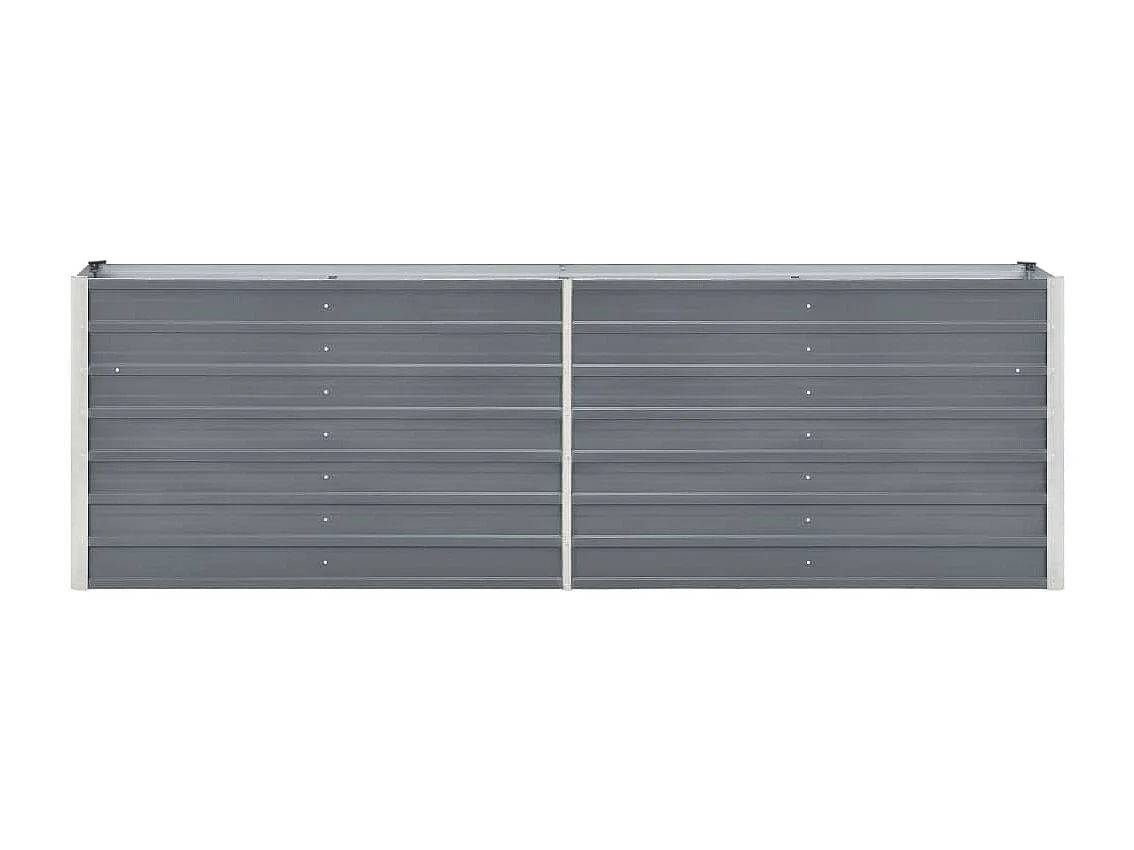 Macetero elevado plantas flores jardín jardín acero galvanizado 240 x 40 x 77 cm gris 02_0001100
