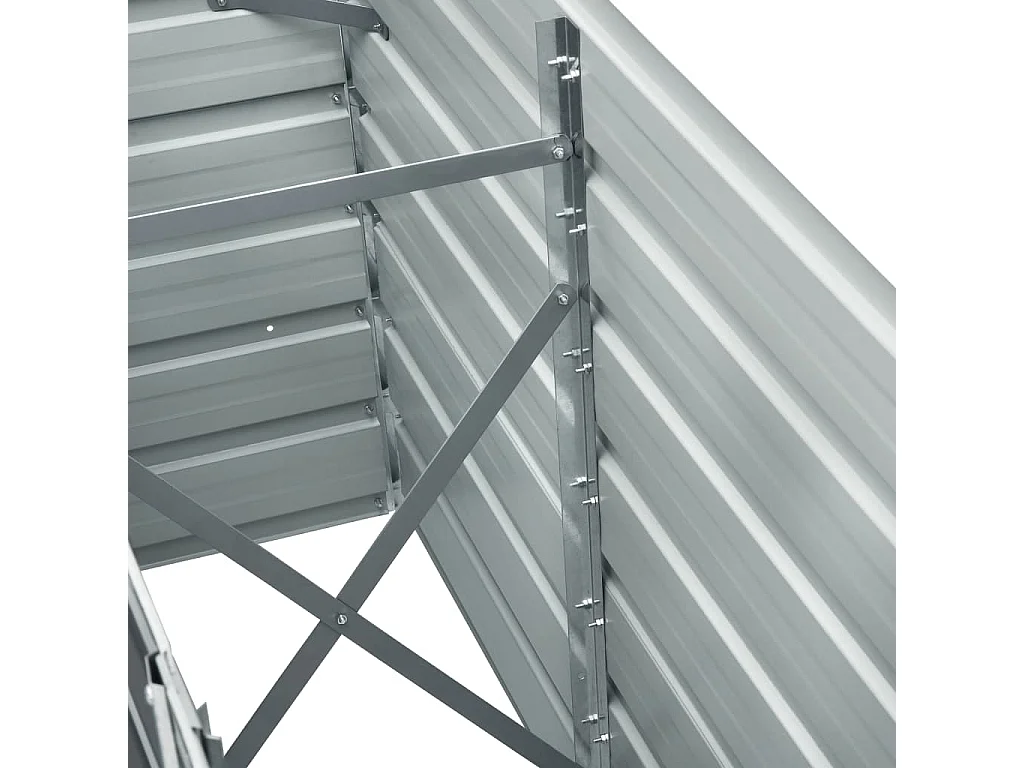 Macetero elevado plantas flores jardín jardín acero galvanizado 240 x 40 x 77 cm gris 02_0001100