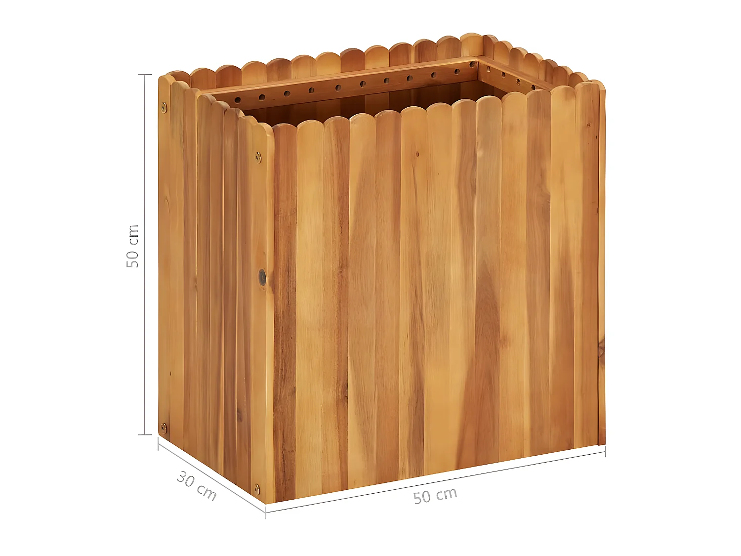 Jardinière lit surélevé plantes bois marron 50 x 30 x 50 cm 02_0001068