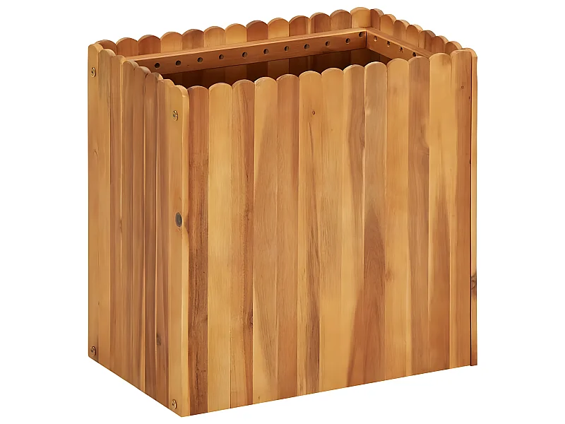 Jardinera elevada para plantas y flores jardín 50 x 30 x 50 cm madera maciza de acacia 02_0001068