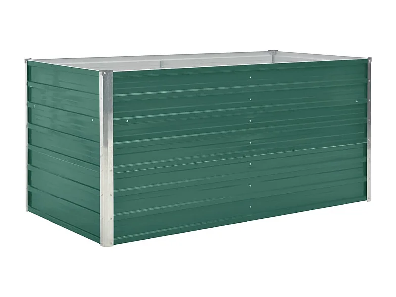 Plantador de canteiro elevado flores jardim 160 x 80 x 77 cm aço galvanizado verde 02_0000796