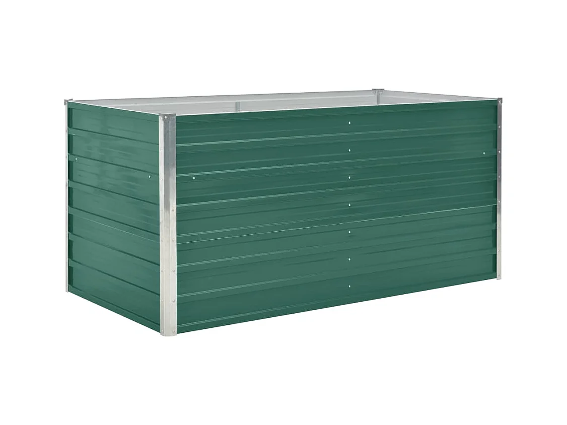 Macetero elevado plantas flores jardín 160 x 80 x 77 cm verde acero galvanizado 02_0000796