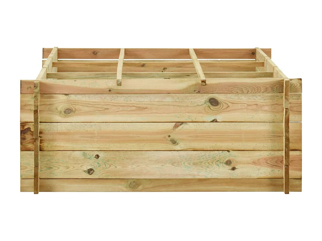 Fioriera aiuola rialzata piante fiori giardino 150 x 100 x 40 cm legno impregnato 02_0000911