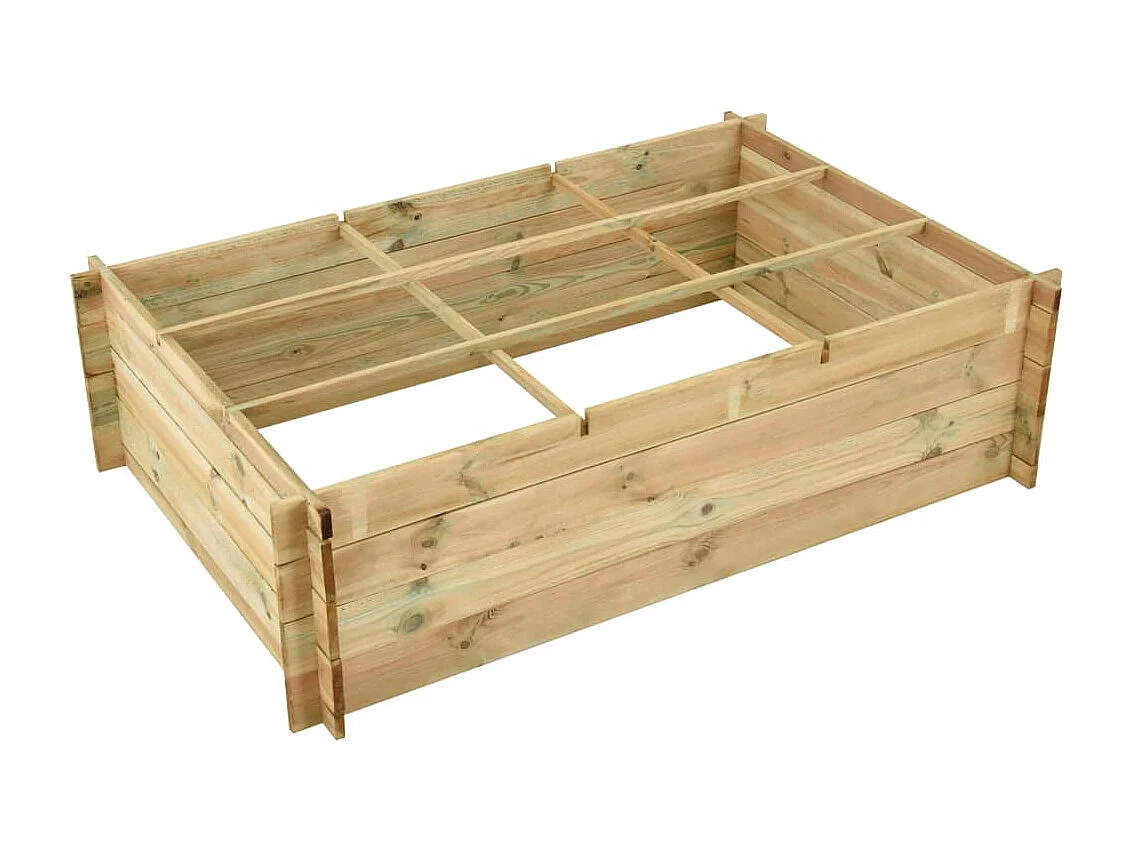 Fioriera aiuola rialzata piante fiori giardino 150 x 100 x 40 cm legno impregnato 02_0000911