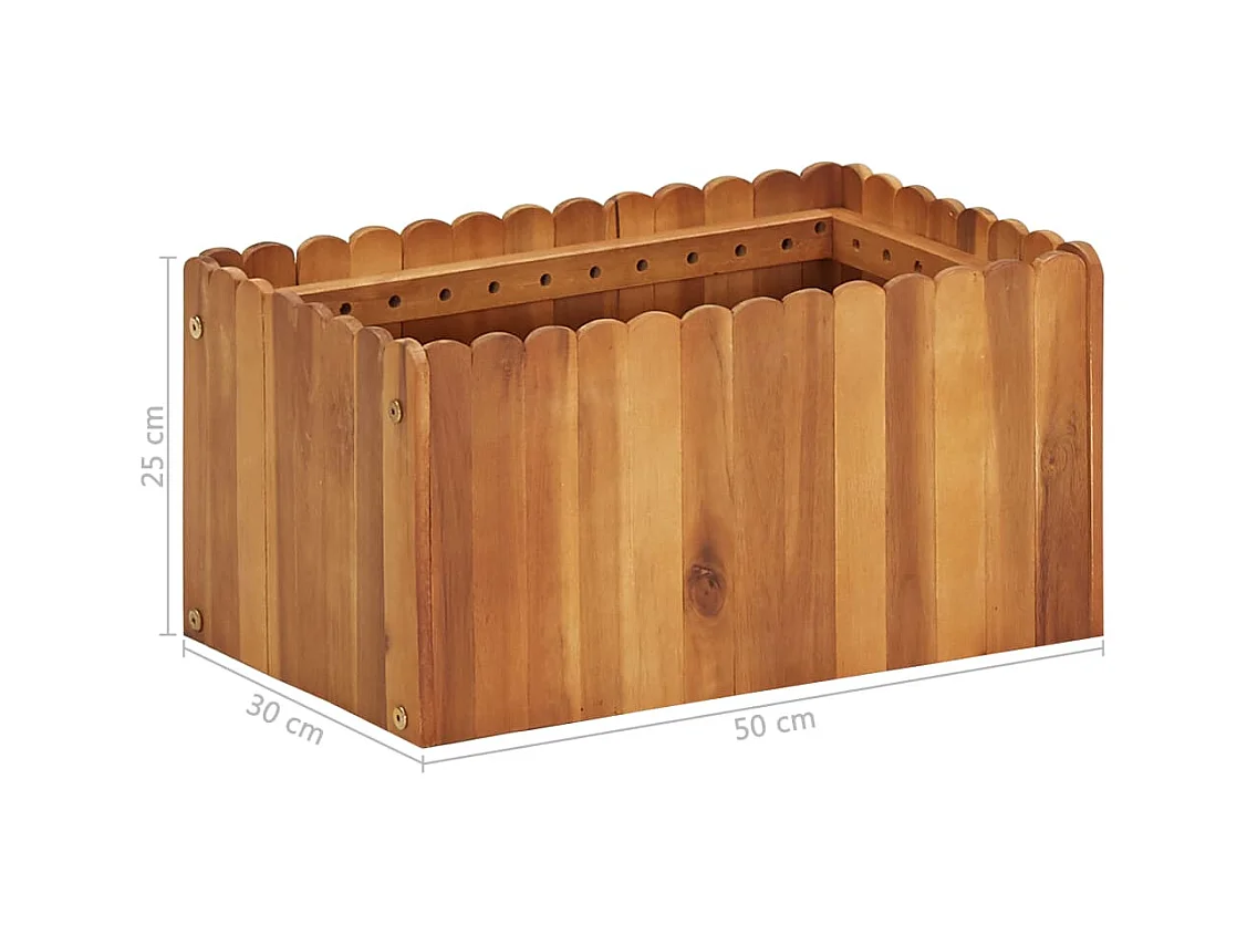 Jardinière lit surélevé plantes bois marron 50 x 30 x 25 cm 02_0001067