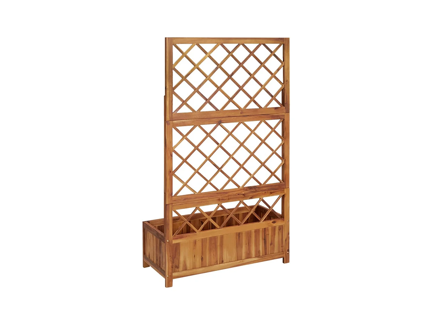 Fioriera aiuola rialzata piante fiori giardino con traliccio 85 x 38 x 150 cm legno massello di acacia 02_0000963