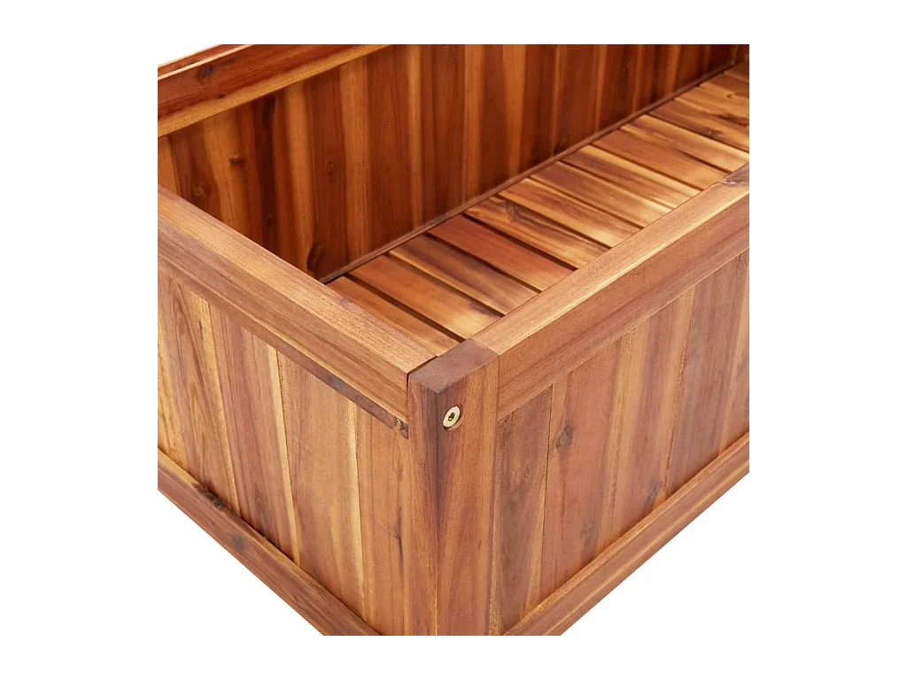 Fioriera aiuola rialzata piante fiori giardino con traliccio 85 x 38 x 150 cm legno massello di acacia 02_0000963