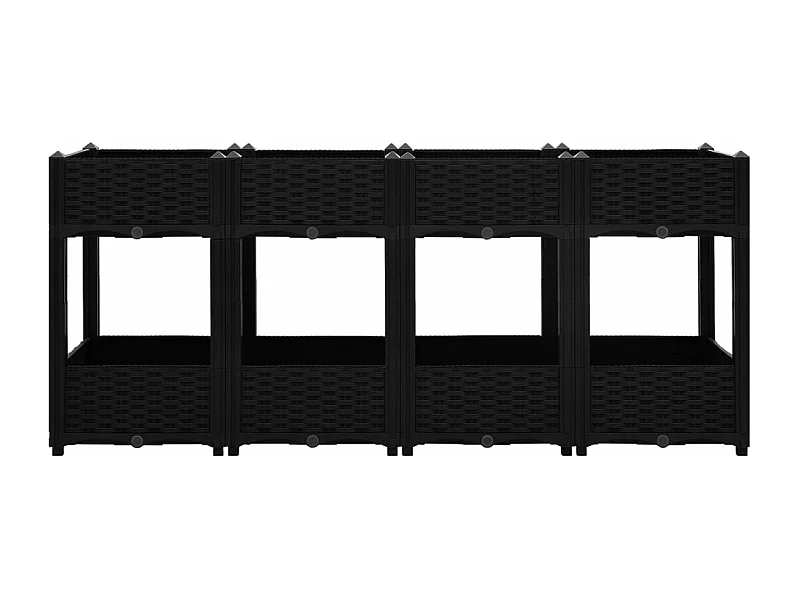 Jardinière lit surélevé plantes noire 160 x 40 x 71 cm 02_0000923