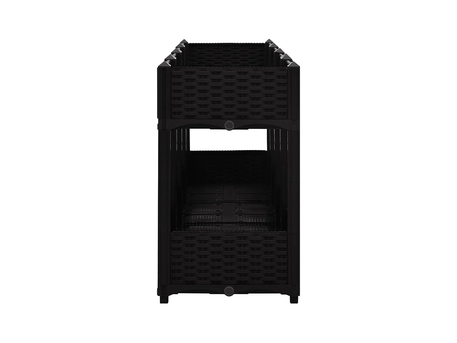 Jardinière lit surélevé plantes noire 160 x 40 x 71 cm 02_0000923