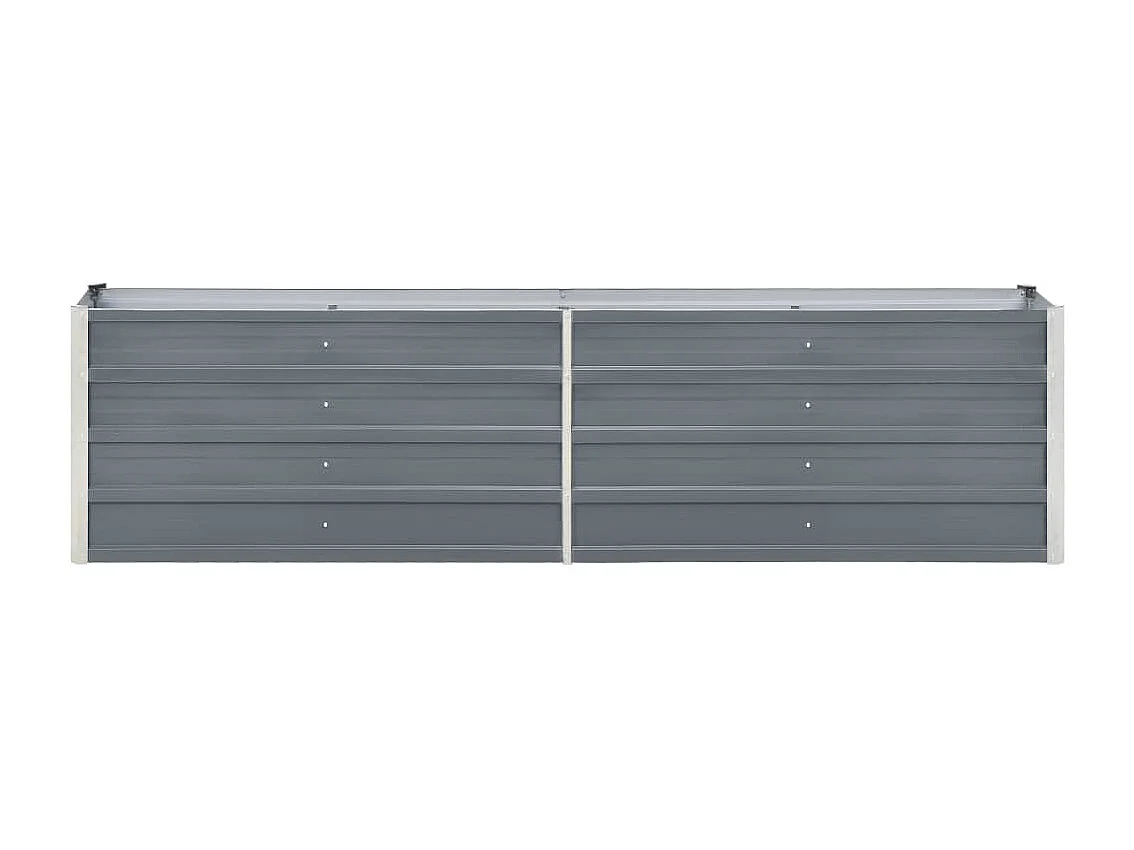 Plantador de canteiro elevado plantas flores jardim aço galvanizado 240 x 40 x 45 cm cinza 02_0001096