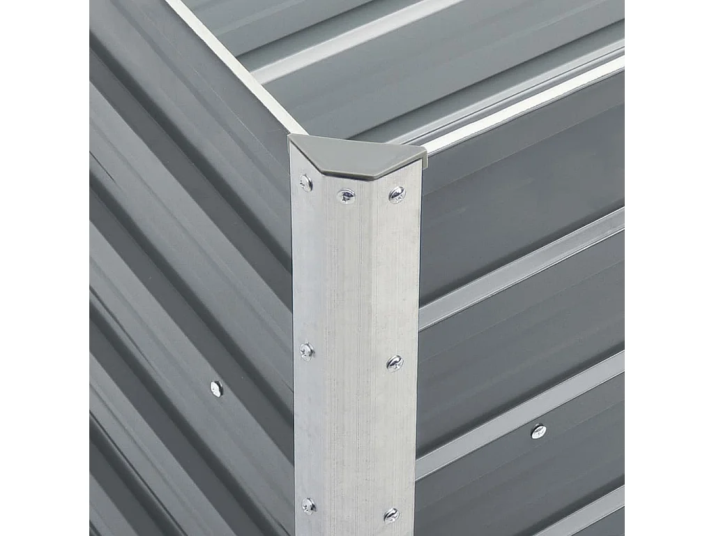 Plantador de canteiro elevado plantas flores jardim aço galvanizado 240 x 40 x 45 cm cinza 02_0001096