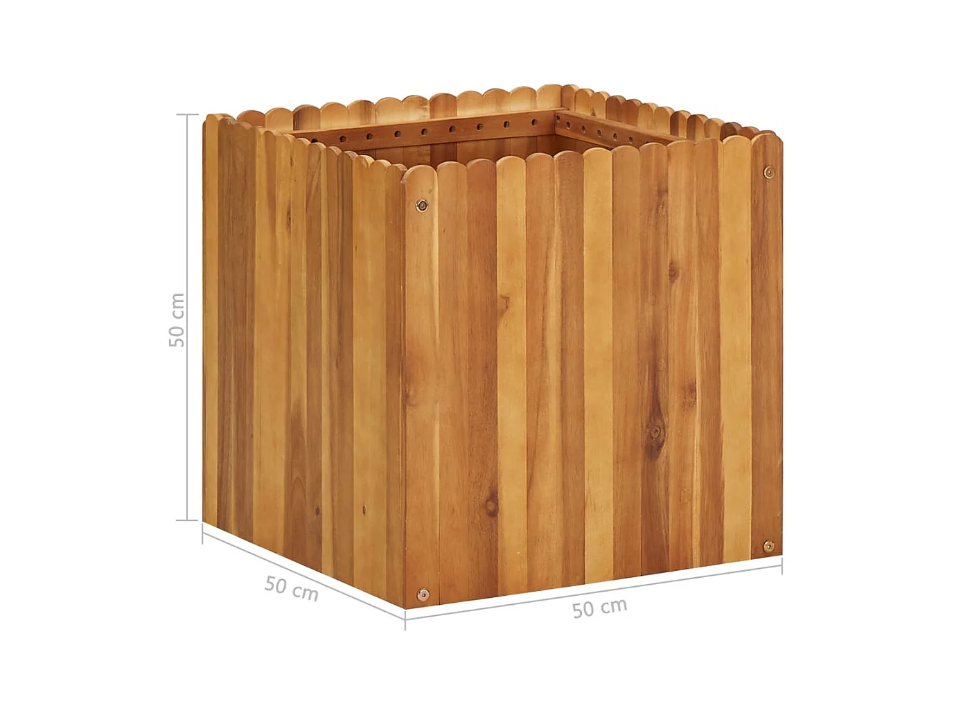 Jardinière lit surélevé plantes bois marron 50 x 50 x 50 cm 02_0001071