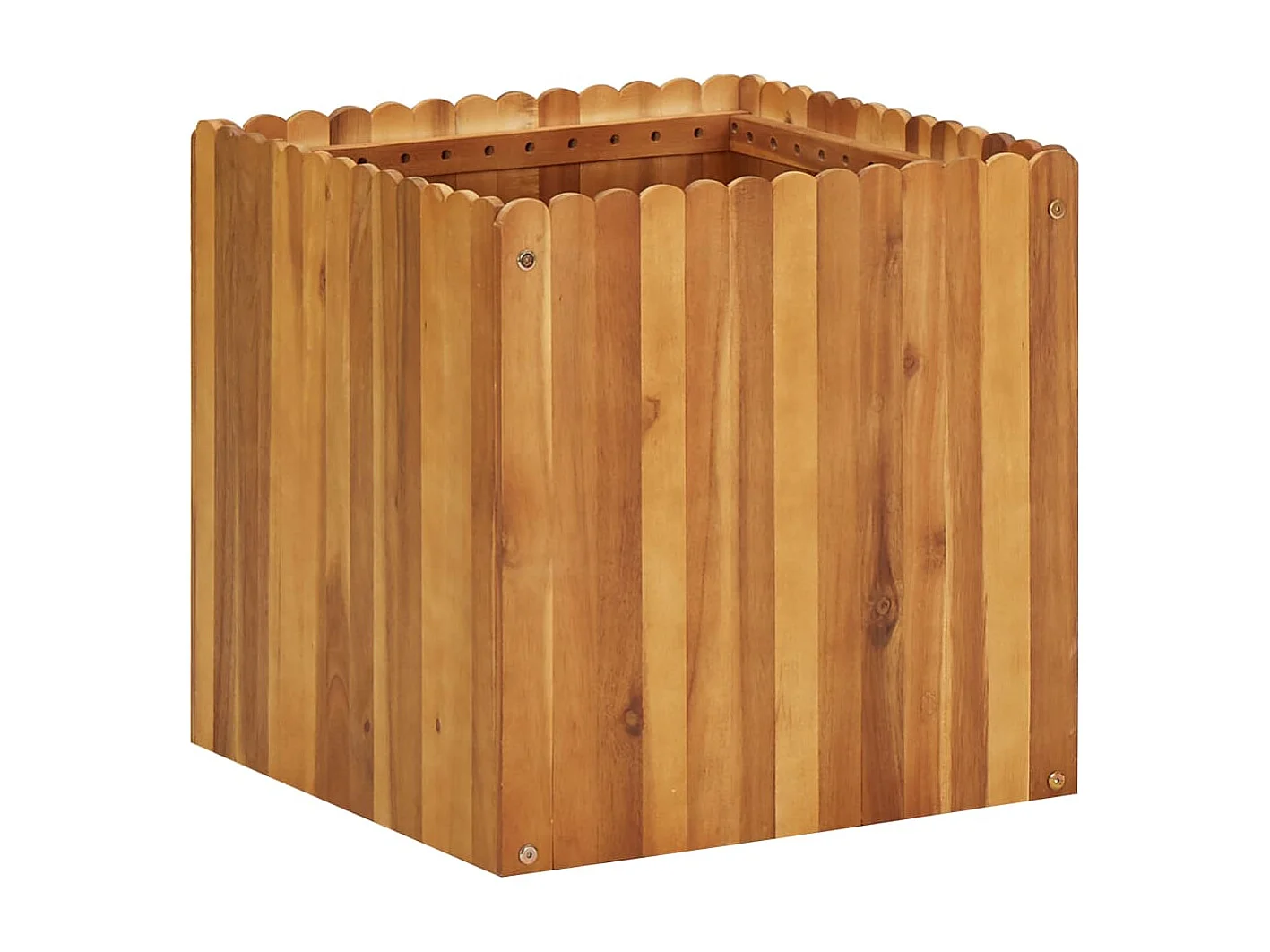 Macetero elevado plantas flores jardín 50 x 50 x 50 cm madera maciza de acacia 02_0001071