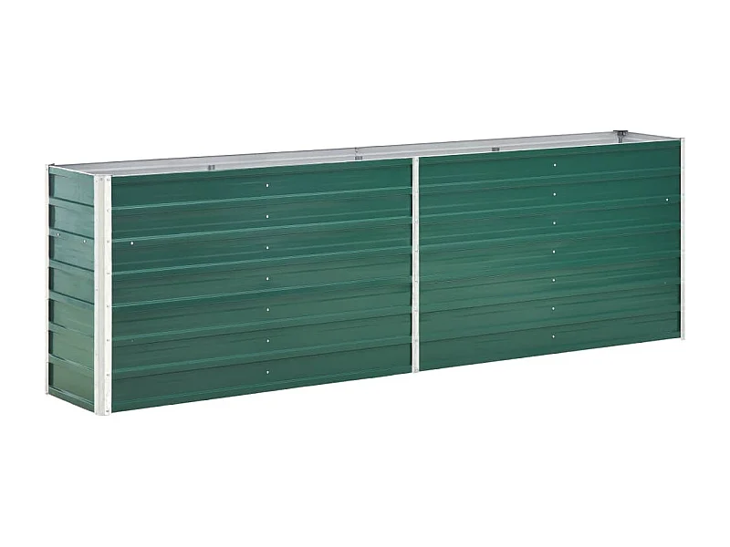 Macetero elevado plantas flores jardín acero galvanizado 240 x 40 x 77 cm verde 02_0001102