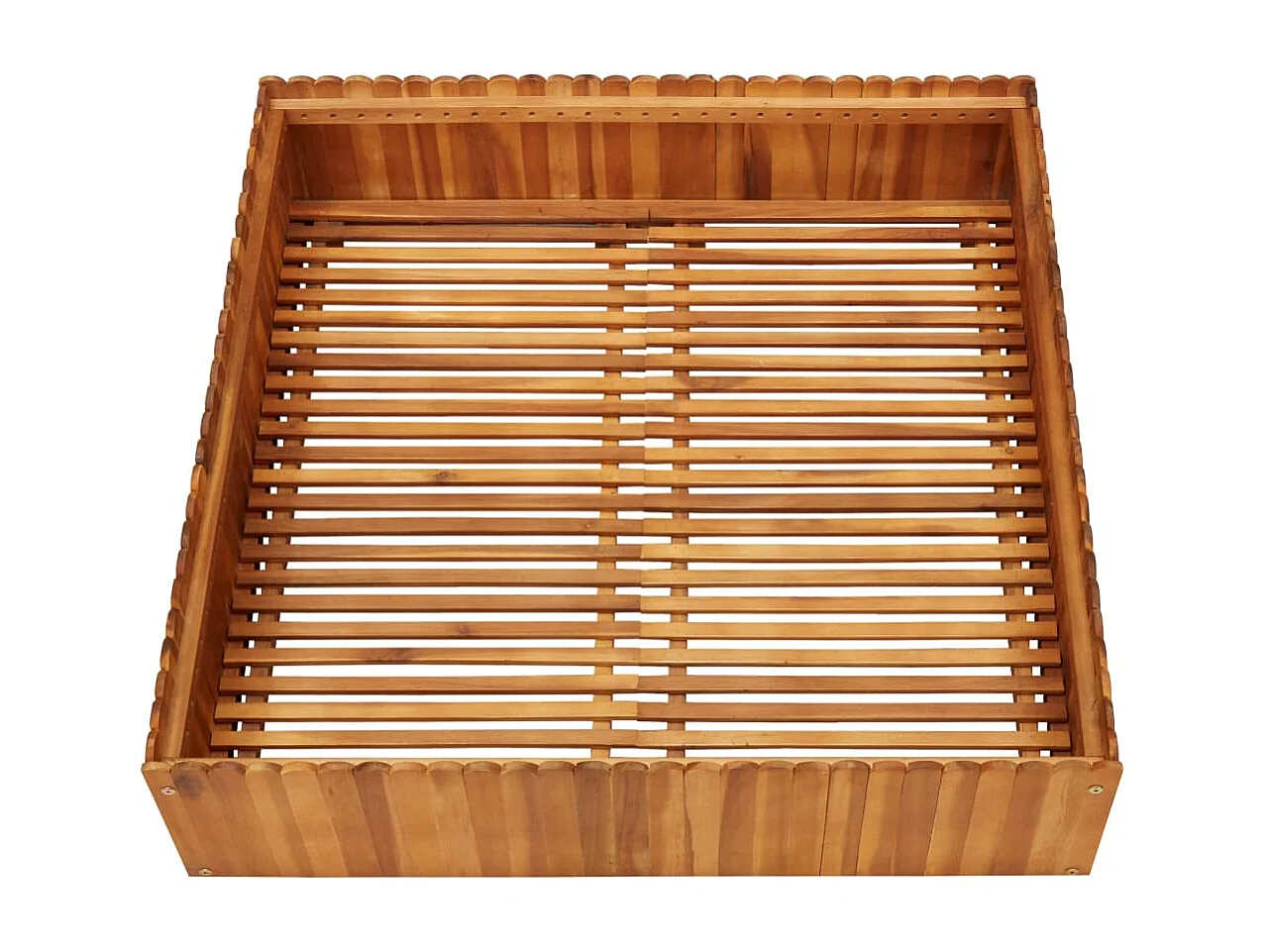 Plantador de plantas de canteiro elevado flores jardim 100 x 100 x 25 cm madeira de acácia maciça 02_0000968