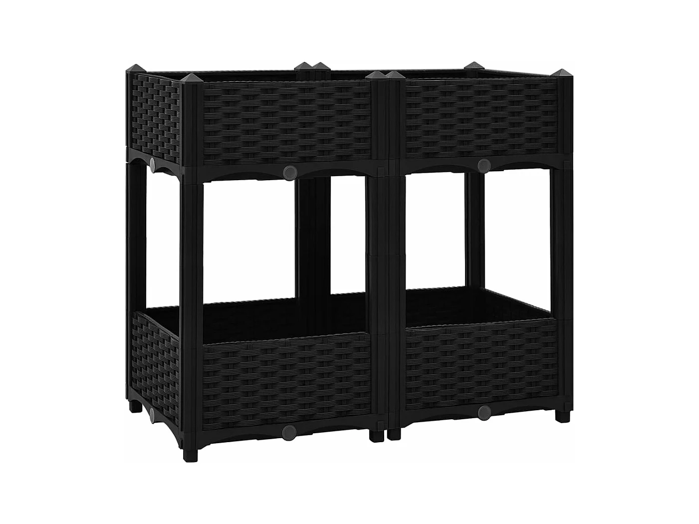 Jardinière lit surélevé plantes noire 80 x 40 x 71 cm 02_0000950