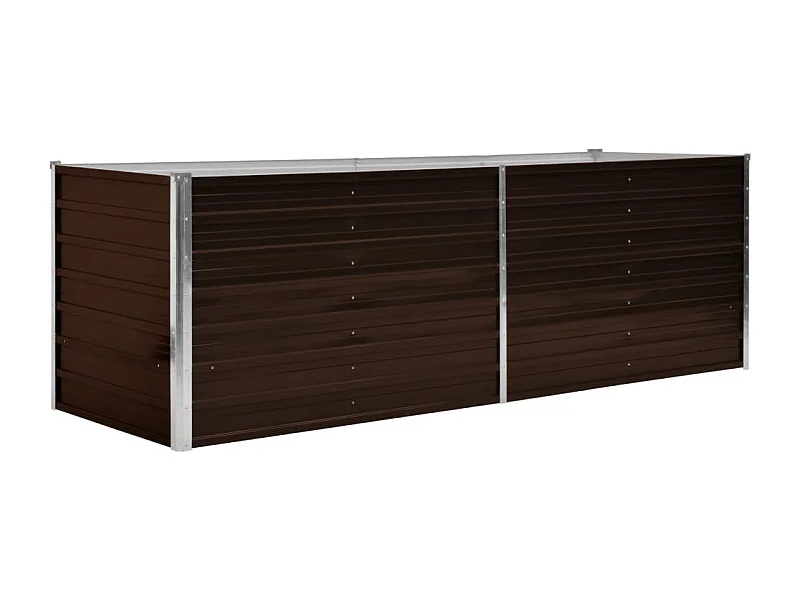 Fioriera rialzata piante fiori giardino marrone 240 x 80 x 77 cm acciaio zincato 02_0001219