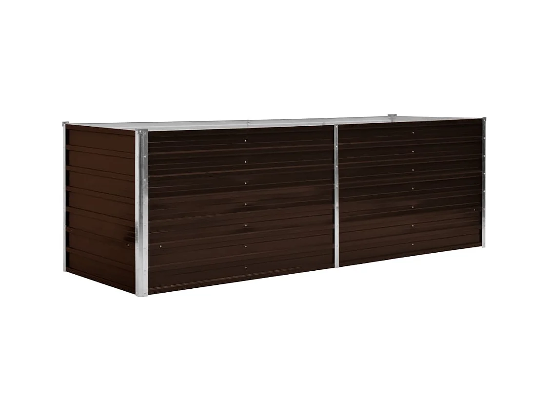 Fioriera rialzata piante fiori giardino marrone 240 x 80 x 77 cm acciaio zincato 02_0001219