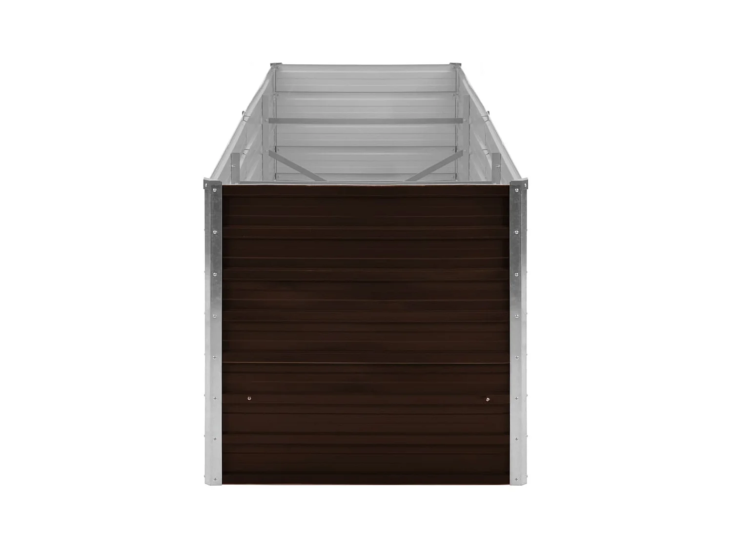 Fioriera rialzata piante fiori giardino marrone 240 x 80 x 77 cm acciaio zincato 02_0001219