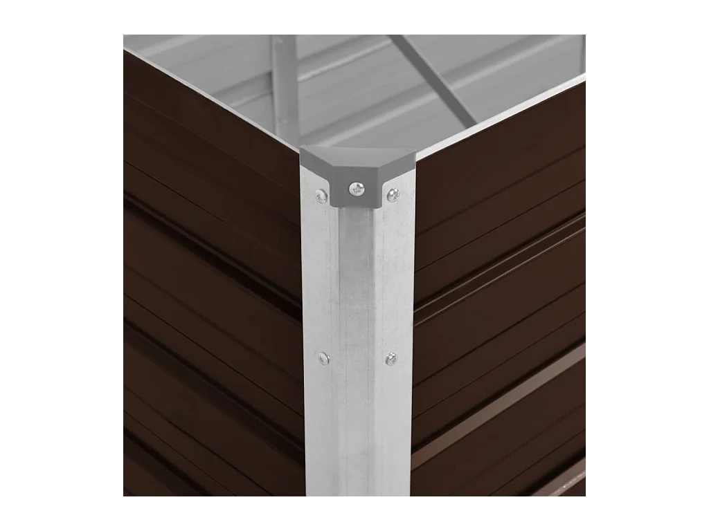 Fioriera rialzata piante fiori giardino marrone 240 x 80 x 77 cm acciaio zincato 02_0001219