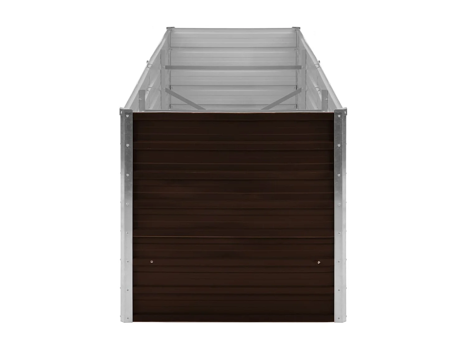 Fioriera rialzata piante fiori giardino marrone 240 x 80 x 77 cm acciaio zincato 02_0001219