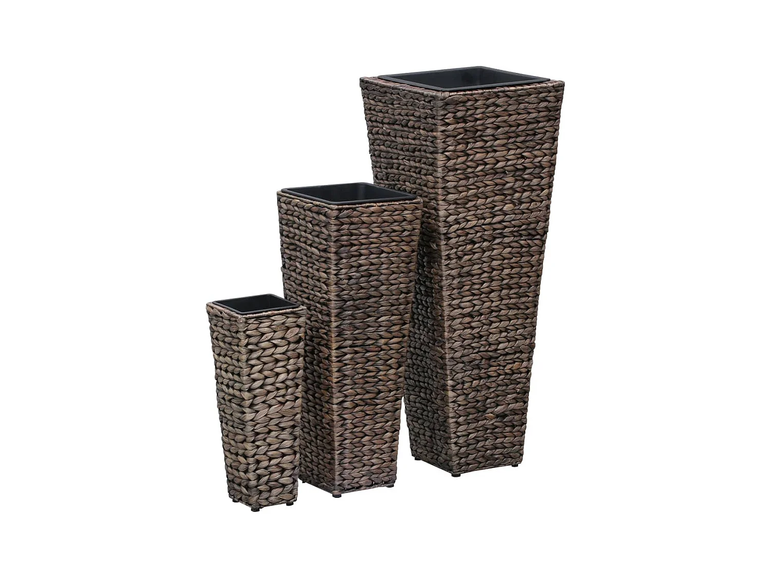 Fioriera rialzata piante fiori giardino 3 pezzi giacinto d'acqua marrone scuro 02_0001342