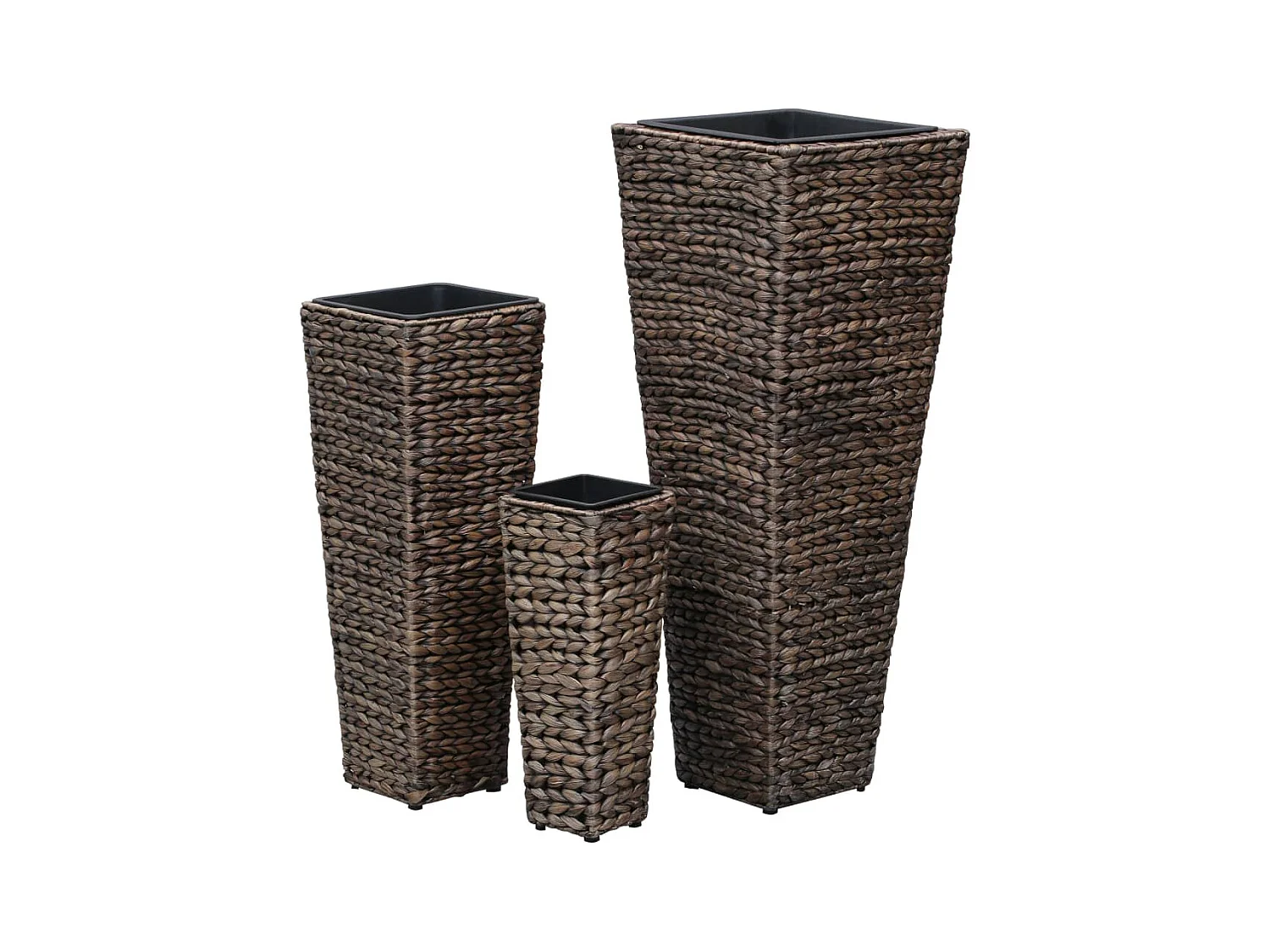 Fioriera rialzata piante fiori giardino 3 pezzi giacinto d'acqua marrone scuro 02_0001342