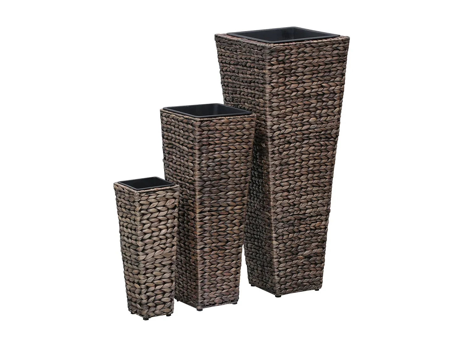 Fioriera rialzata piante fiori giardino 3 pezzi giacinto d'acqua marrone scuro 02_0001342