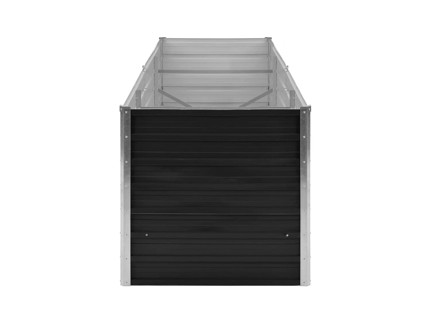 Macetero elevado plantas flores jardín 240 x 80 x 77 cm antracita acero galvanizado 02_0001144