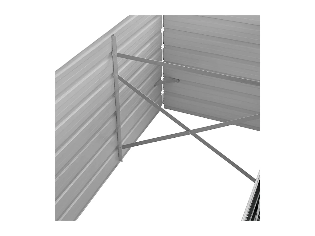 Macetero elevado plantas flores jardín 240 x 80 x 77 cm antracita acero galvanizado 02_0001144