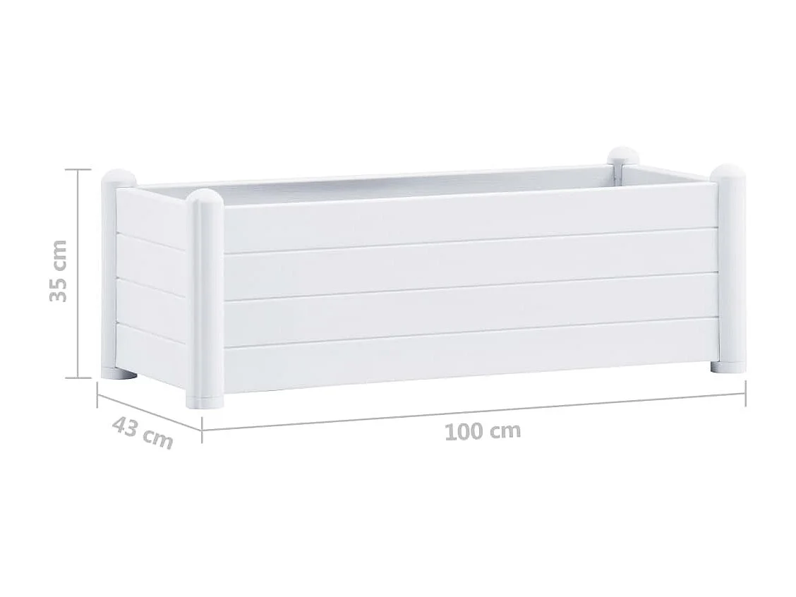 Jardinière lit surélevé plantes blanche 100 x 43 x 35 cm 02_0001224