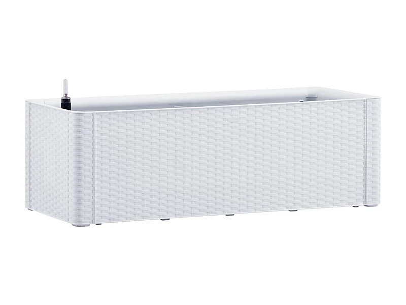 Fioriera aiuola rialzata piante fiori giardino e sistema di irrigazione 100 x 43 x 33 cm bianco 02_0001202