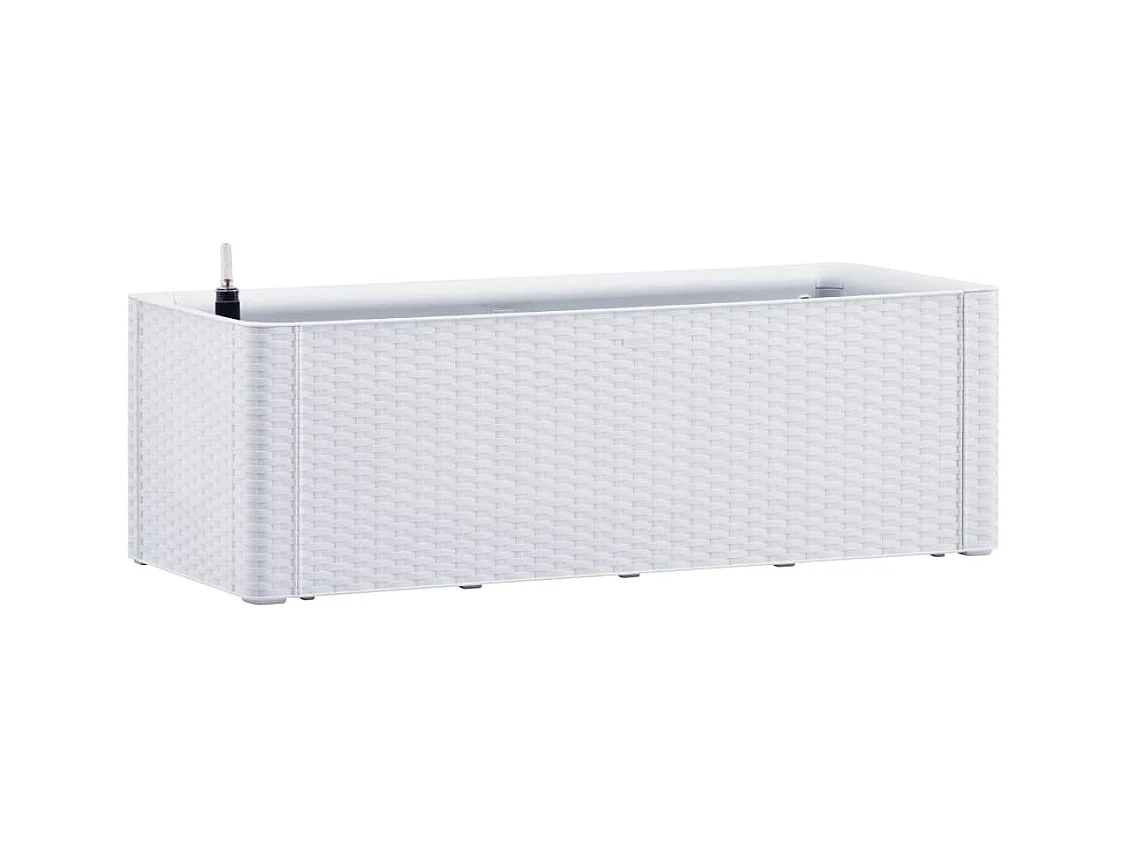 Fioriera aiuola rialzata piante fiori giardino e sistema di irrigazione 100 x 43 x 33 cm bianco 02_0001202