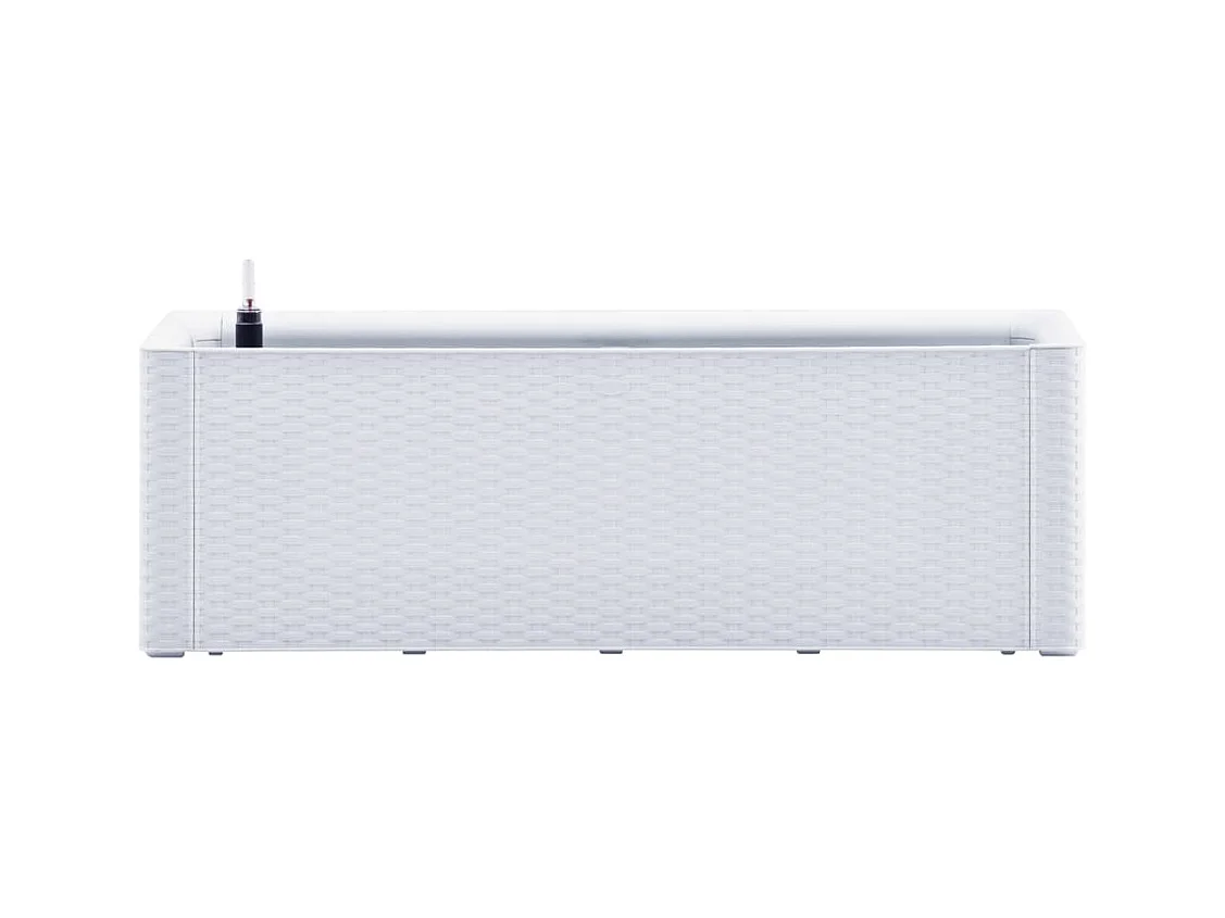 Fioriera aiuola rialzata piante fiori giardino e sistema di irrigazione 100 x 43 x 33 cm bianco 02_0001202