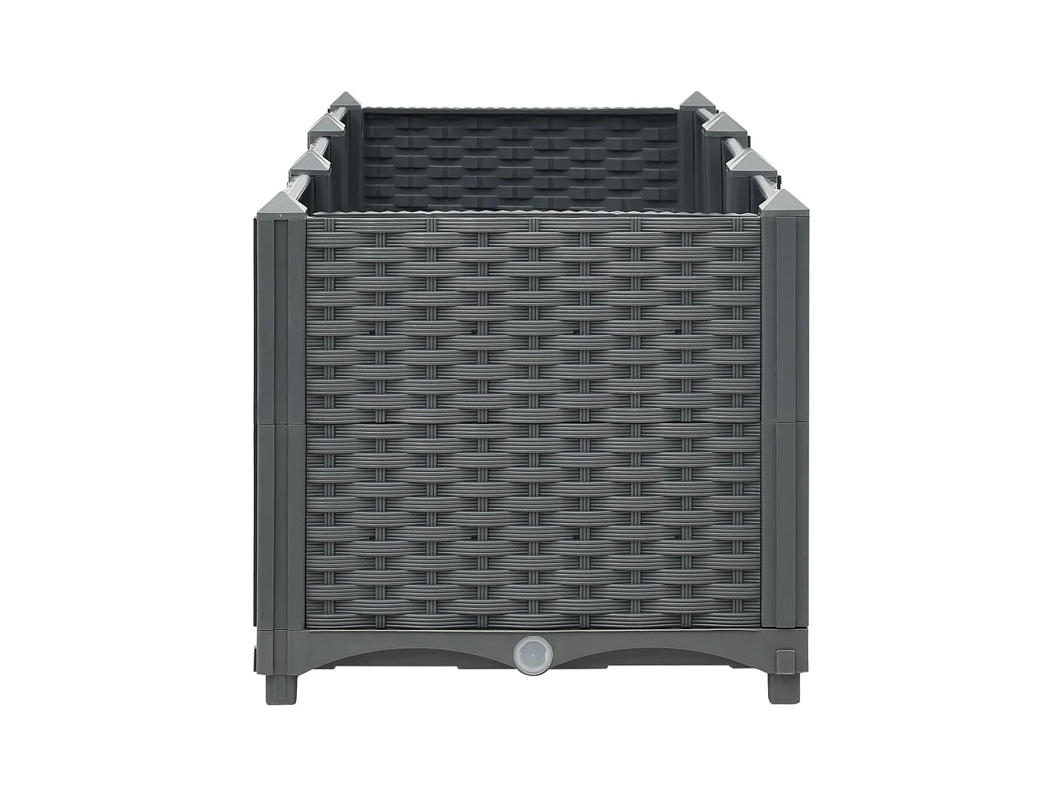 Jardinera arriate elevado plantas flores jardín 120 x 40 x 38 cm polipropileno gris oscuro 02_0000905