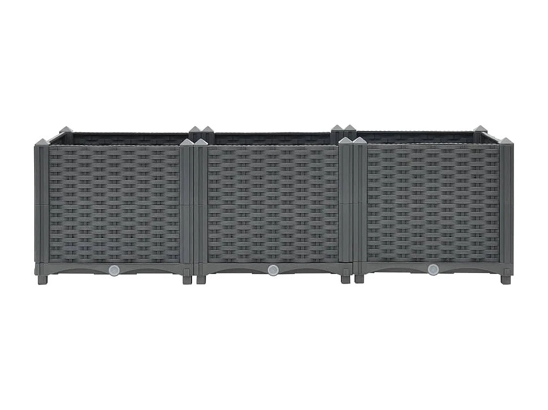 Jardinera arriate elevado plantas flores jardín 120 x 40 x 38 cm polipropileno gris oscuro 02_0000905