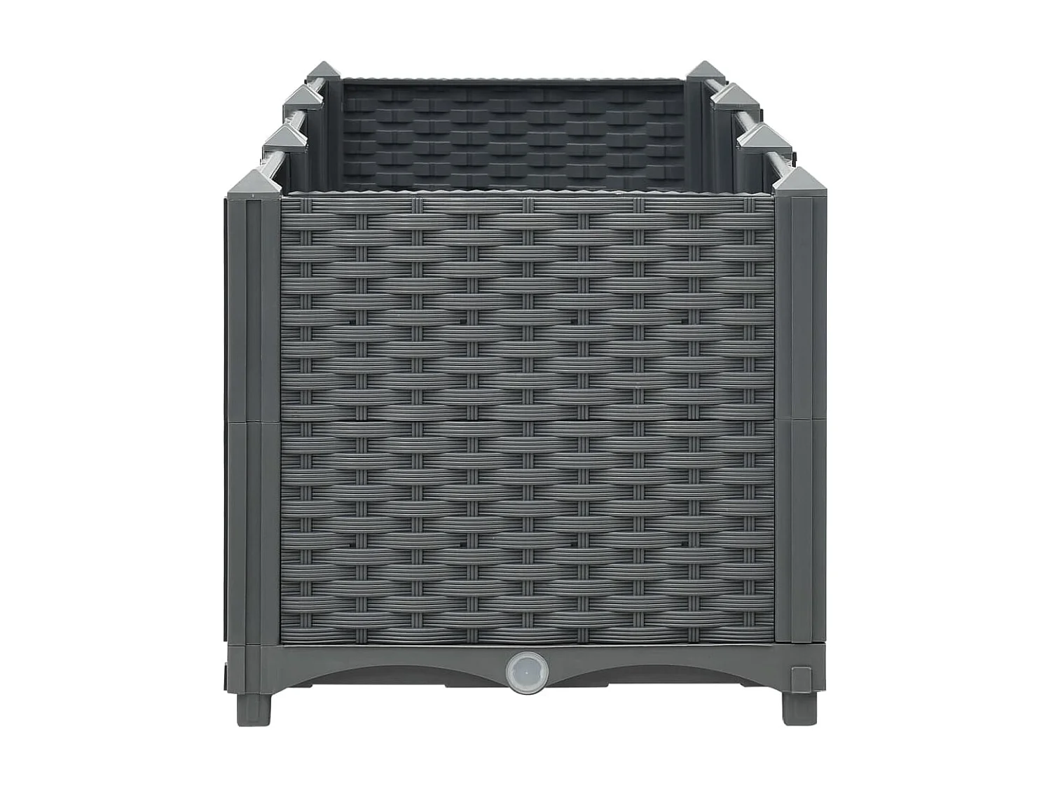 Jardinera arriate elevado plantas flores jardín 120 x 40 x 38 cm polipropileno gris oscuro 02_0000905