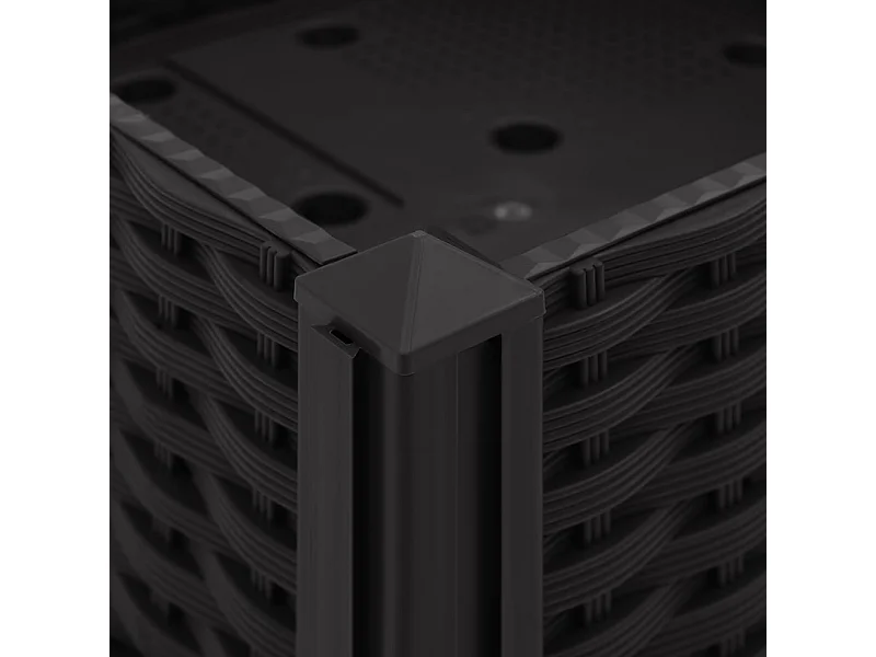 Jardinière lit surélevé plantes noire 120 x 40 x 23 cm 02_0000904