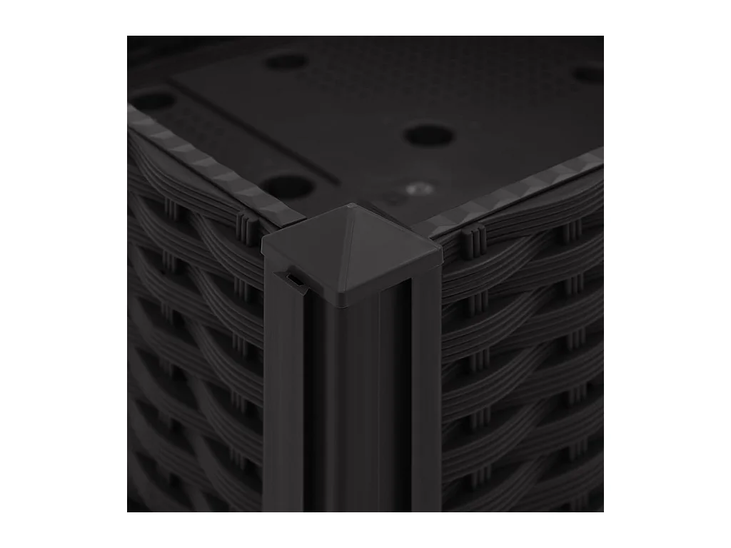 Jardinière lit surélevé plantes noire 120 x 40 x 23 cm 02_0000904