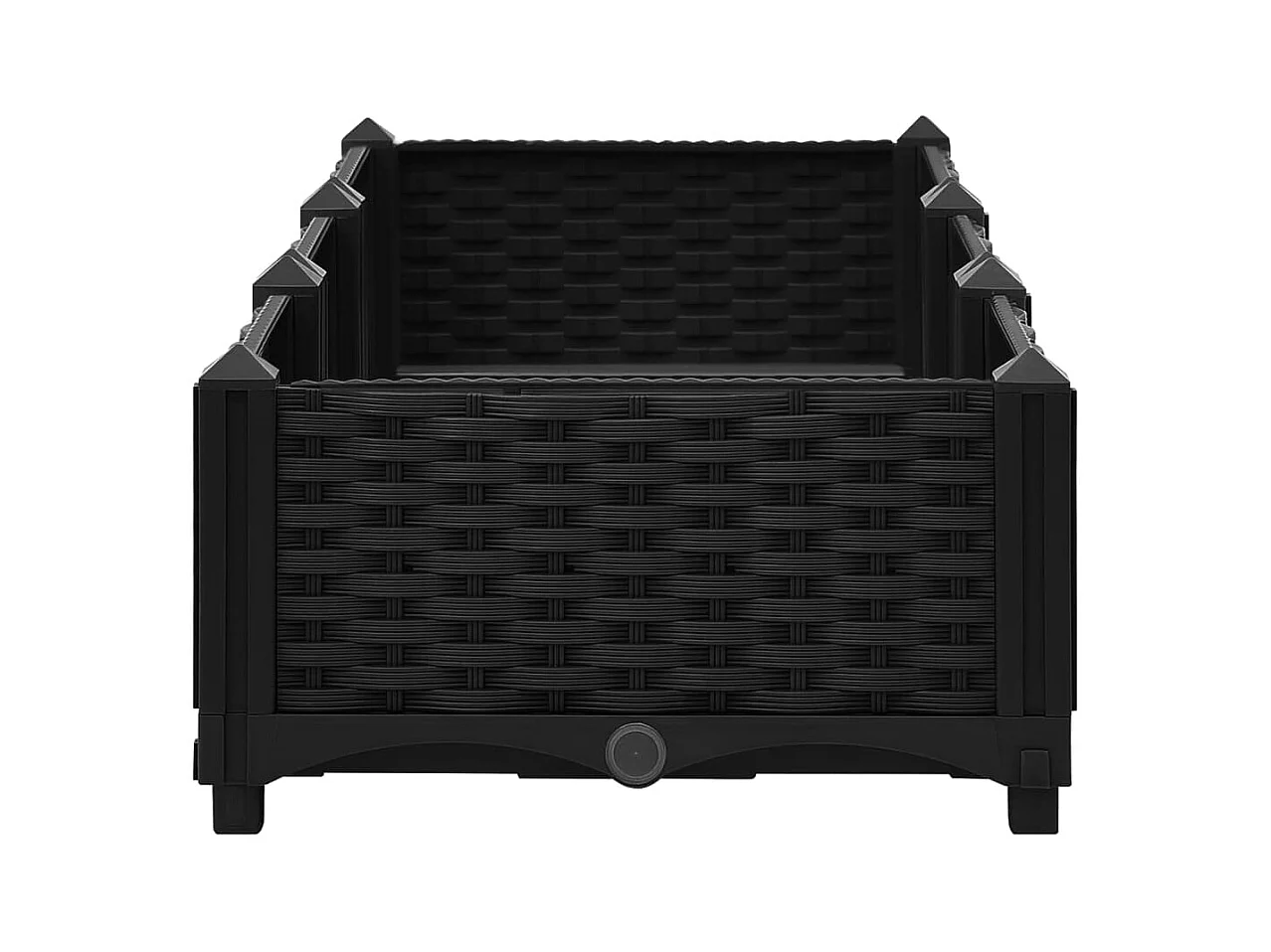 Jardinière lit surélevé plantes noire 120 x 40 x 23 cm 02_0000904