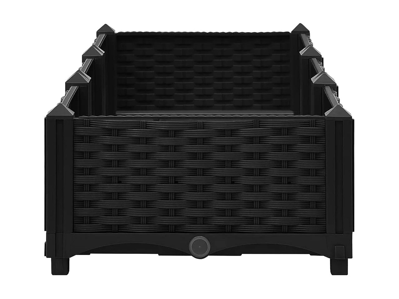 Fioriera rialzata piante fiori giardino 120 x 40 x 23 cm polipropilene nero 02_0000904