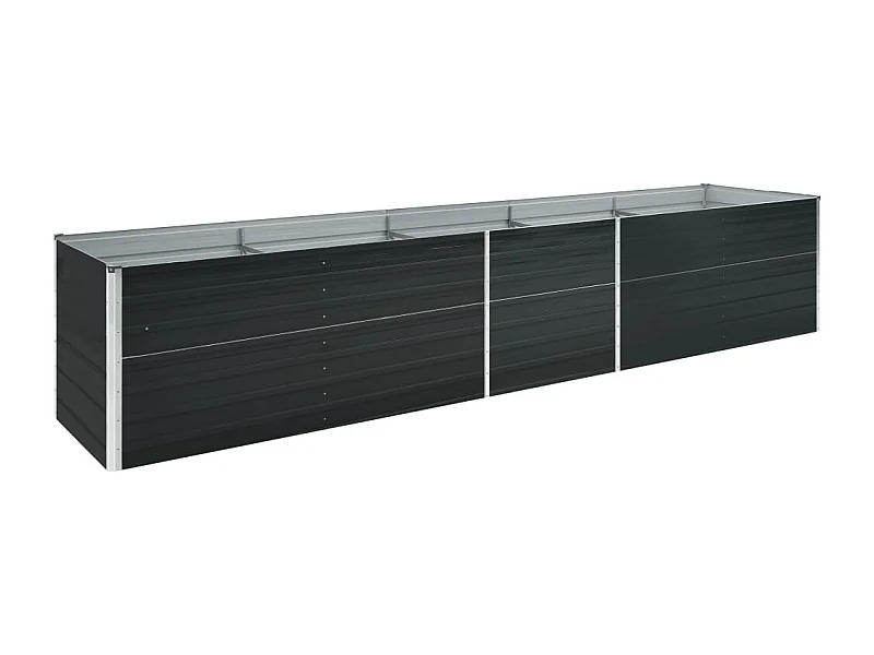 Fioriera rialzata piante fiori giardino acciaio zincato 400 x 80 x 77 cm antracite 02_0001119