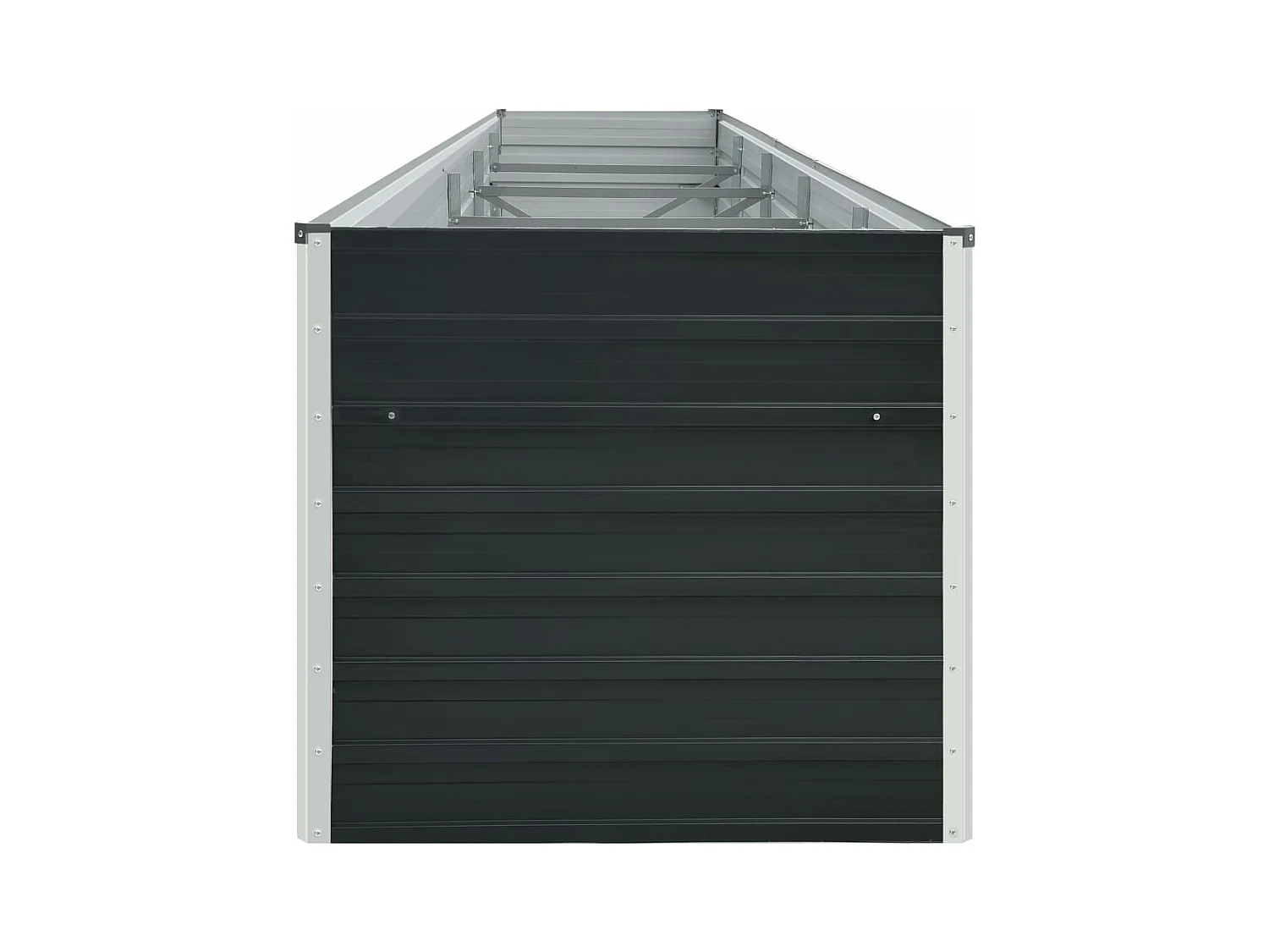 Fioriera rialzata piante fiori giardino acciaio zincato 400 x 80 x 77 cm antracite 02_0001119