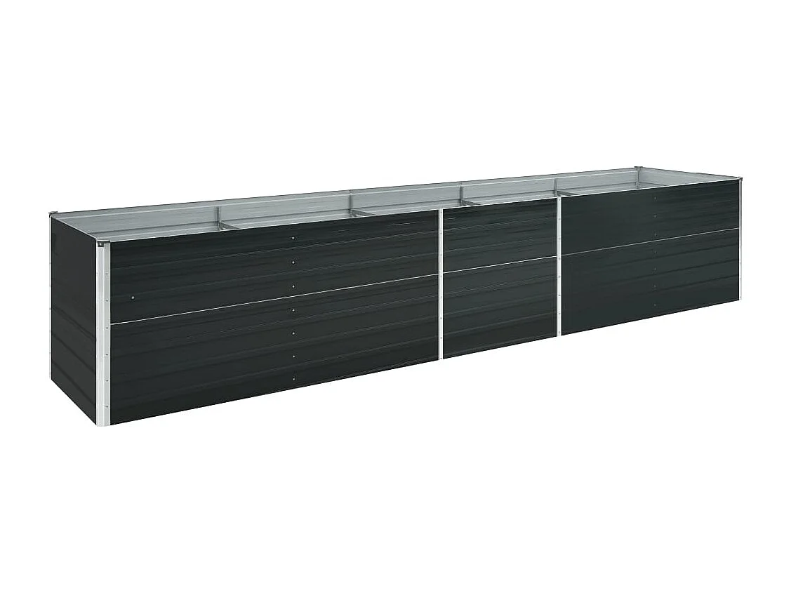 Macetero elevado plantas flores jardín acero galvanizado 400 x 80 x 77 cm antracita 02_0001119