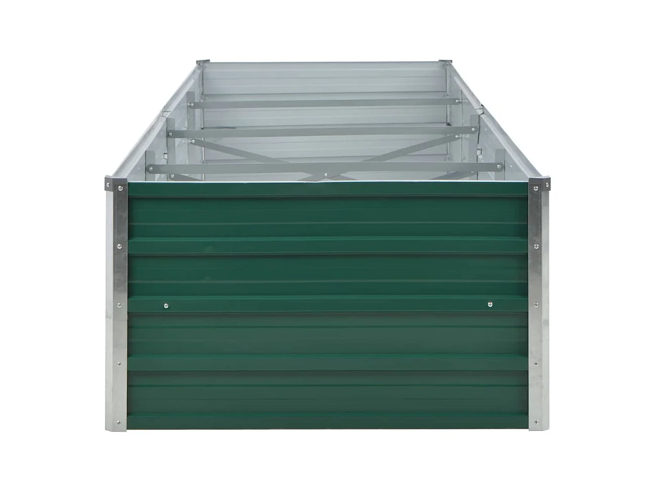 Macetero elevado plantas flores jardín acero galvanizado 320 x 80 x 45 cm verde 02_0001112