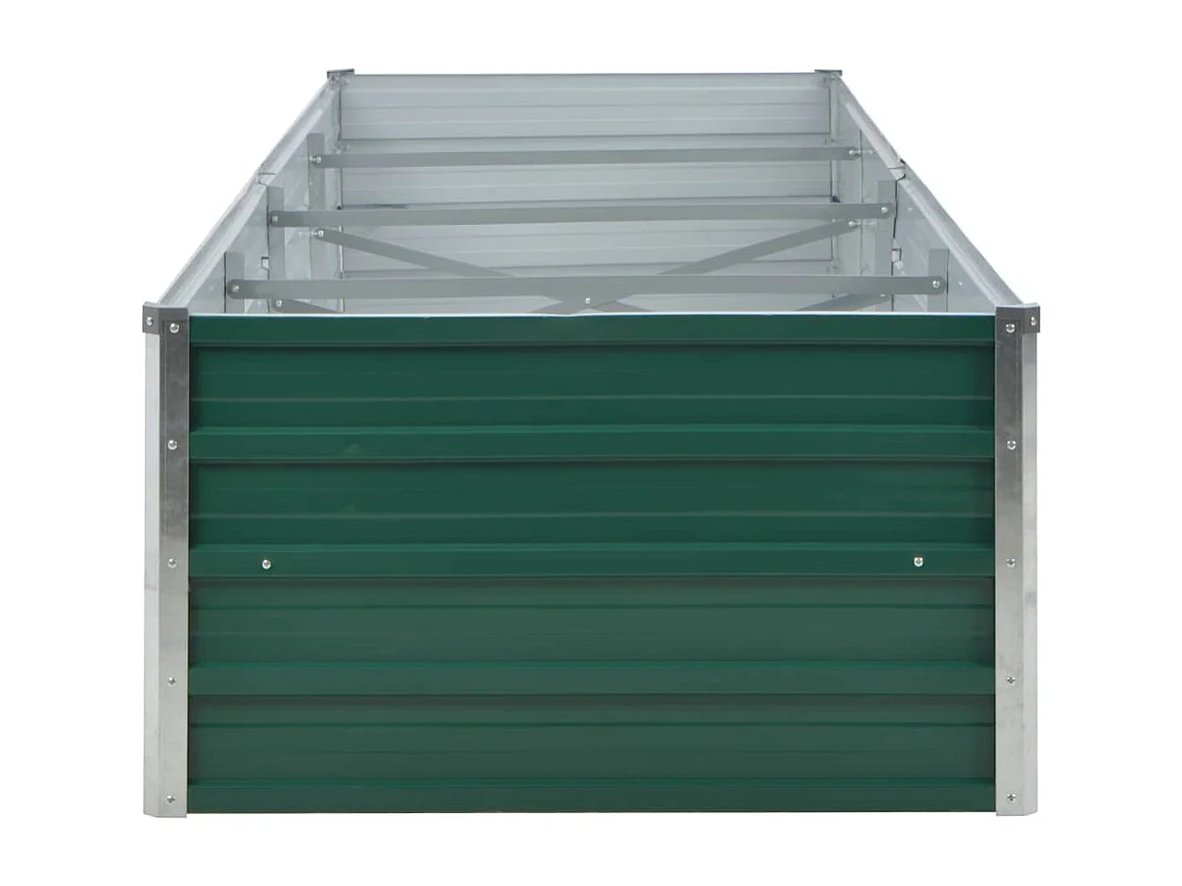 Macetero elevado plantas flores jardín acero galvanizado 320 x 80 x 45 cm verde 02_0001112