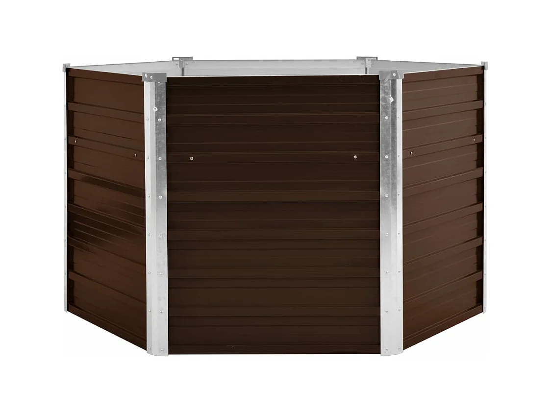 Jardinière lit surélevé plantes marron 129 x 129 x 77 cm 02_0001215