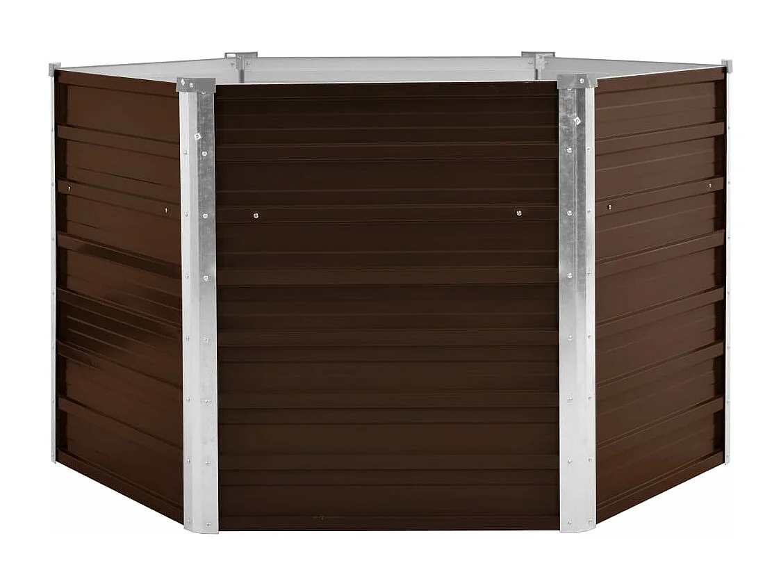 Fioriera rialzata piante fiori giardino marrone 129 x 129 x 77 cm acciaio zincato 02_0001215